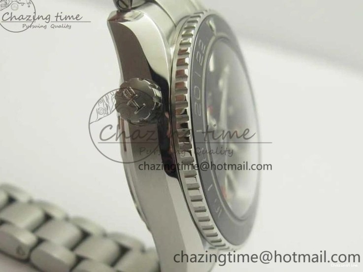 0306 Planet Ocean 600M Co-Axial GMT 43.5mm VSF 1:1 Best Edition Black Dial Orange Markers on SS Bracelet A8605 Super Clone Elegant 8024